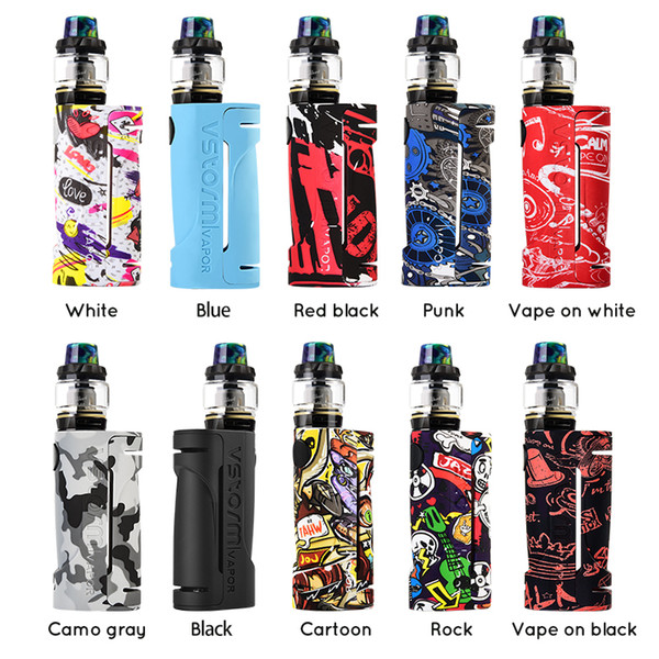 Original Vapor Storm ECO Hawk Starter Kit 90W Graffiti Box Mod 2ml Bubble Glass Atomizer Tank Authentic