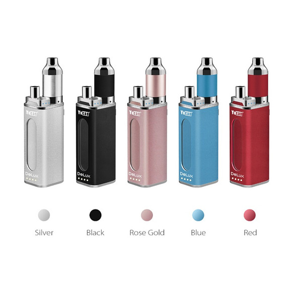 Original Yocan DeLux Kit 1500mAh Power Bank Battery 450mAh Mini Box Mod Wax Oil Atomizer 2 In 1 Vaporizer Kit Authentic
