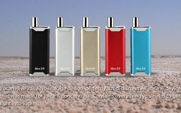 100% original Yocan Hive 2.0 electronic cigarette kits 1PC WAX & oil 650mAh Juice atomizer Concentrated atomizer