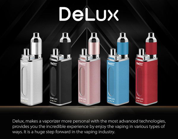 100% Original Yocan Delux Kit For Wax & Oil Double Battery 1500mah 450mah Battery Box Mod Magnetic Connection Kit 5 Colors Vape Starter Kit