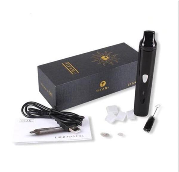 Titan 1 Dry Herb Vaporizer starter kits with 2200mah Battery Temperature Control Systerm LCD Dispaly vape electronic cigarettes kits