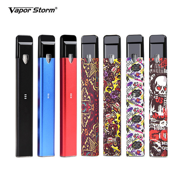 Original Vapor Storm Stalker POD Vape Pen Kit Graffiti Color 400mAh Battery 1.8ml Cartridges Refillable E Cigarettes Portable Starter Kits