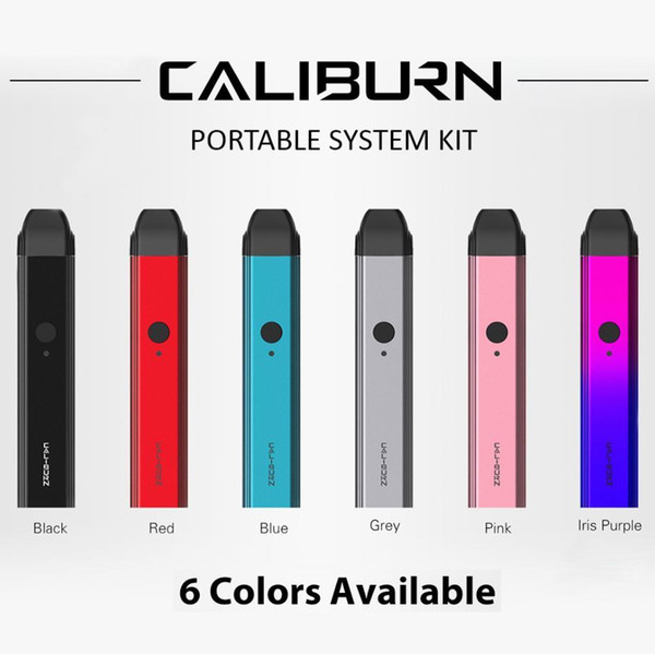 100% Original UWELL Caliburn Pod Kit Vape System 520mAh Built-in Battery 2ml Refillable Cartridge Pods Portable Vape Pen Authentic