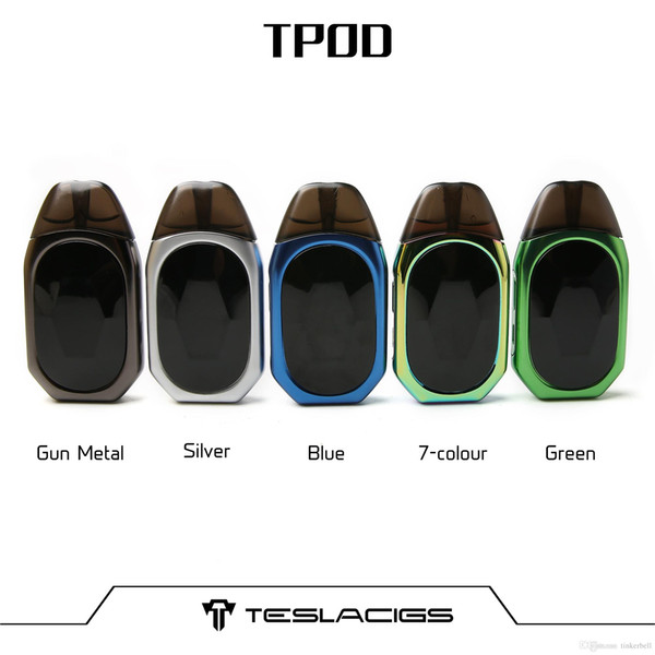 Authentic Teslacigs TPOD Pod System Starter Kit with 2ml Refillable Pod 500mAh All-in-one Pen Style Tesla TPOD E Cigarette Kit