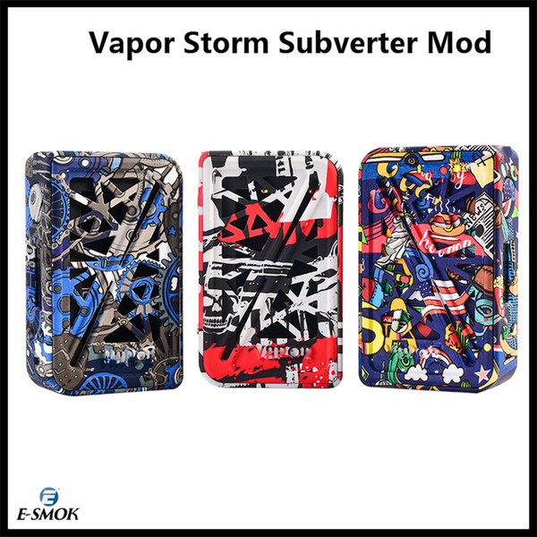 Authentic Vapor Storm Subverter Mod 200W Graffiti Box Mod Vape Electronic Cigarette Mod TC TCR TFR 0.96Inch Screen Without 18650 Battery