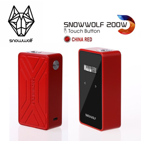 100% Authentic Snowwolf 200W C Touch Mod Touch Button 10W-235W NI TI SS316 Temperature Control 4 Colors VS Q-Box G-Priv T-Priv GX350