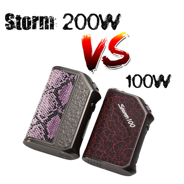 Vapor Storm Storm200 TC 200w Box Mod Dual 18650 Battery Removable CCW Curve Mode Powerful Vape Mod E Cigarette DHL Free