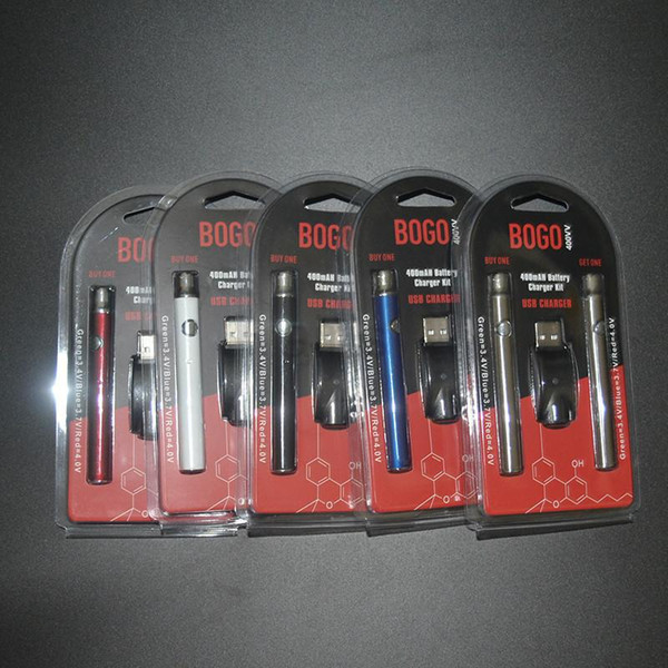 BOGO LO VV Battery Charger Kit Double Preheating Vape Pen Batteries 400mAh Vape Fit 510 Thread Vape Cartridges Battery Free Shipping DHL