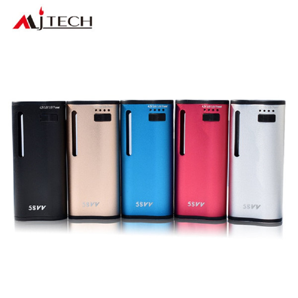 Original Mjtech 5S VV Box Mod 650mAh Preheat Battery Variable Voltage Vape Mods Fit CE3 G2 H10 A3 Atomizers Tank