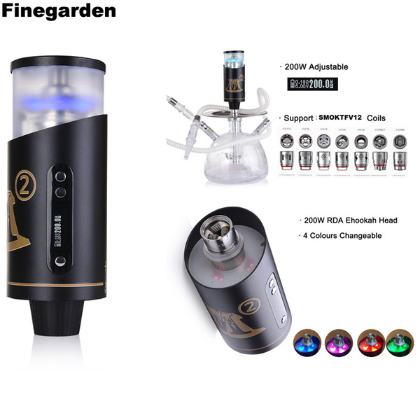 2019 Kangerm 200W M2 E-Hookah Shashi hookah Ehead vaporizer head Fit V12 Coil RBA Base Authentic Kangerm free shipping