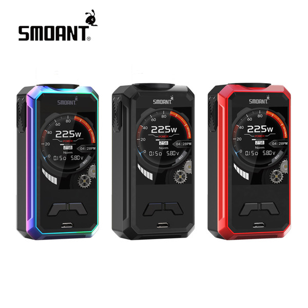 Authentic Smoant Charon Mini 225W TC Box Mod VW Dual 18650 Battery Mod With 2.0 inch TFT Color