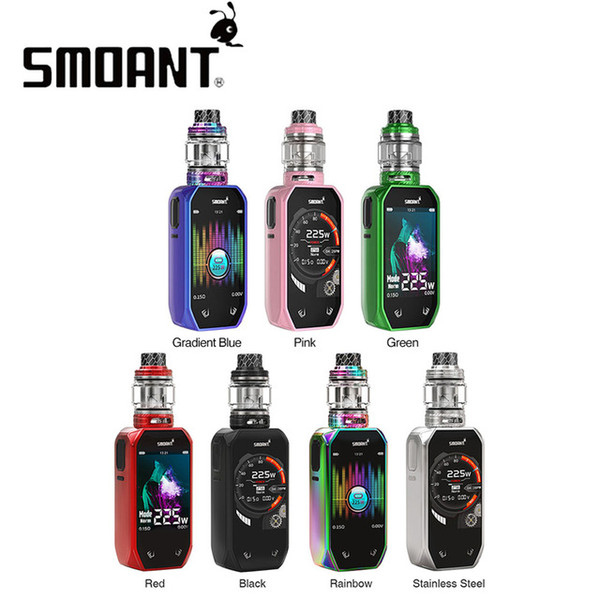 100% Original Smoant Naboo 225W Starter Kit VW TC Dual 18650 Battery 2.4inch Colorful Screen Mod 4ml Mesh Coil Tank