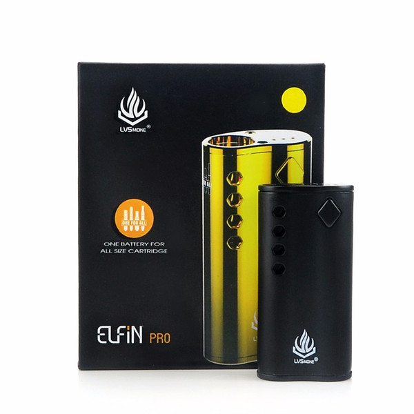 LVSmoke Elfin Pro Preheat VV Box Mod 650mAh Battery E-Cigarette Vape Mods Kit For All 510 Thread Cartridge 100% Original