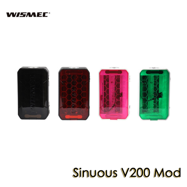 WISMEC SINUOUS V200 TC Box MOD 200W 2A Quick Charging Semi-Transparent Body Safe Vaping Powered by Dual 18650 OLED Screen 100% Authentic