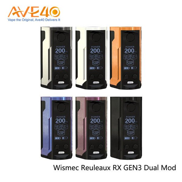 Wismec Reuleaux RX Gen3 Dual VW/TC Mod 230W Powered By Dual 18650 Batteries Upgradeable firmware 100% Original