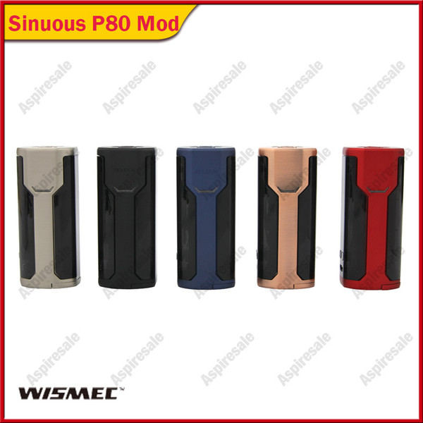 Wismec SINUOUS P80 Box Mod 80W Compact Single 18650 Battery Hidden Fire Button with 0.96-inch Screen for Elabo Mini 100% Original