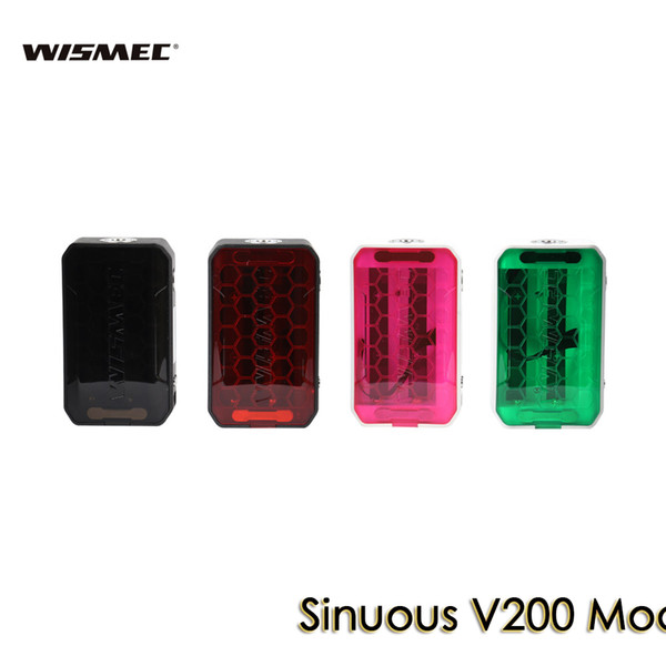 WISMEC SINUOUS V200 TC Box MOD 200W 2A Quick Charging Semi-Transparent Body Safe Vaping Power by Dual 18650 OLED Screen 100% Authentic