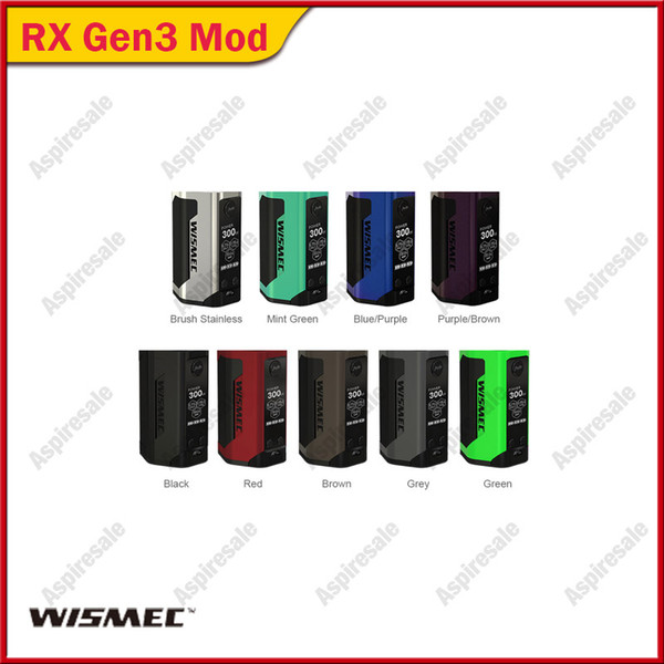 100% Original Wismec Reuleaux RX GEN3 Box Mod VW TC 300W Dual 18650 Battery Mod For 510 Thread Atomizer Tanks Genuine