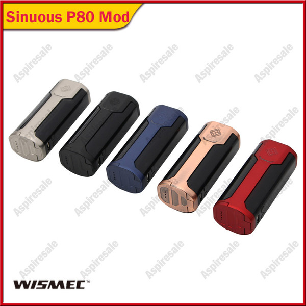 80W WISMEC SINUOUS P80 TC MOD for WISMEC Elabo Mini Tank Atomizer powered by single 18650 battery