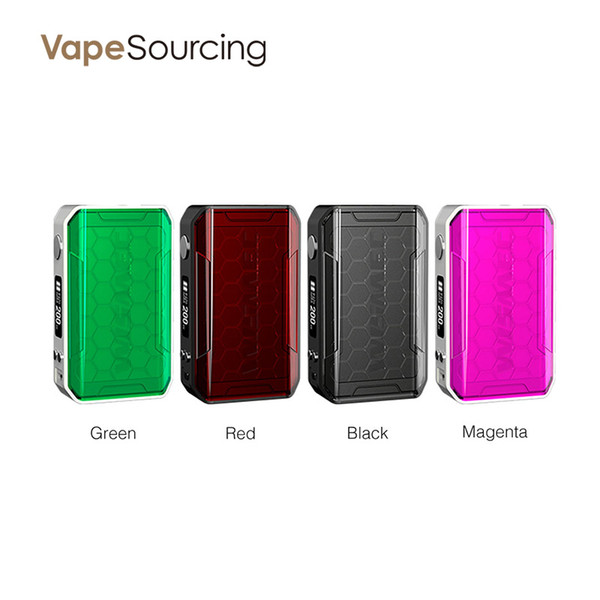 100%Authentic Wismec SINUOUS V200 200W Box Mod Support Amor NSE Tank Powered By Dual Batteries Electronic Cigarette