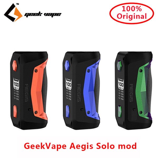 Original GeekVape Aegis Solo mod 100W E Cigarette fit Cerberus Subohm Tank Vape Electronic Cigarette Mod NO 18650 Battery