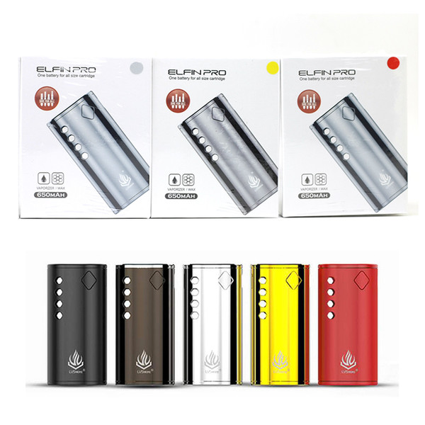 Authentic LVSmoke Elfin Pro Preheat VV Box Mod 650mAh Battery E-Cigarette Vape Mods Kit For All 510 Thread Cartridge Tank Vape Mod