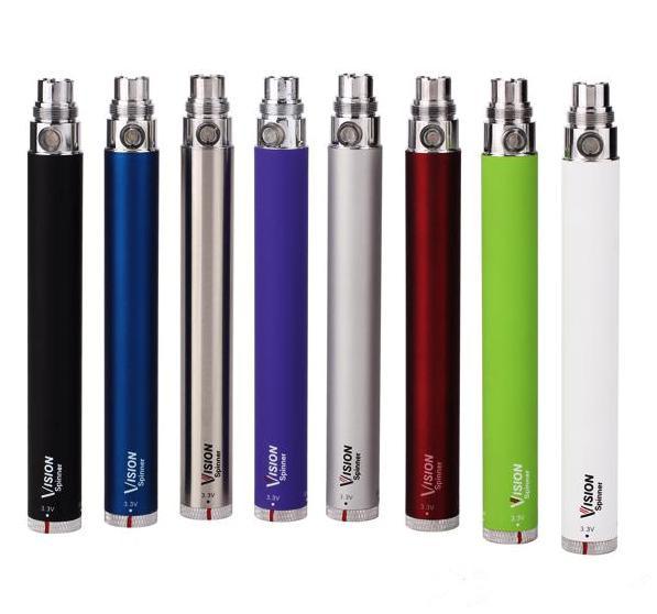 HOT Vision Spin 1 Vision Battery Charger Electronic Cigarette Lithium Battery 650mah 900mah 1100 mah 1300mah Battery with 510 thread wth ego