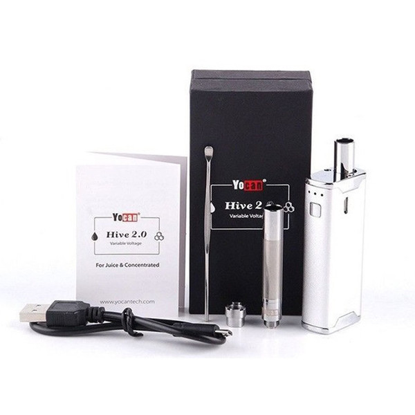 2019 new Authentic Yocan Hive 2.0 Kit Vaporizer 650mAh Battery Box Mod Vape pen Wax Thick Oil 2 in 1 Cartridge Atomizer DHL