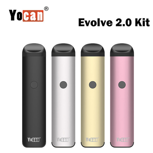 Original Yocan Evolve 2.0 Kit Vape&650mAh Built-in Battery 1.0ml Capacity Pod Ceramic Coil Quartz Dual Coil E-Cigarette Kit Vape