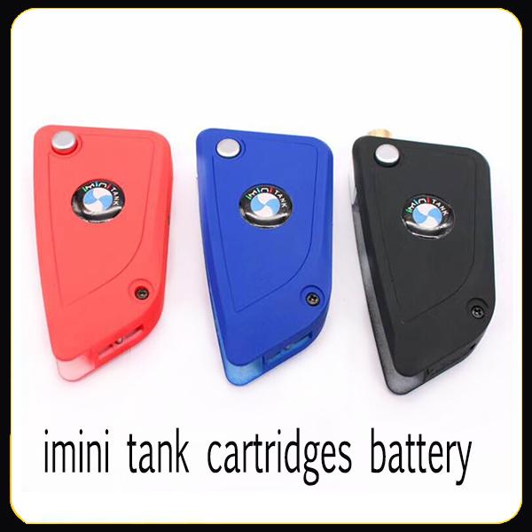 Imini tank Car Key Battery 650mAh Vape Mods Fit 510 Vape Cartridges Vaporizer Variable Voltage Preheat Function Battery Starter Kits