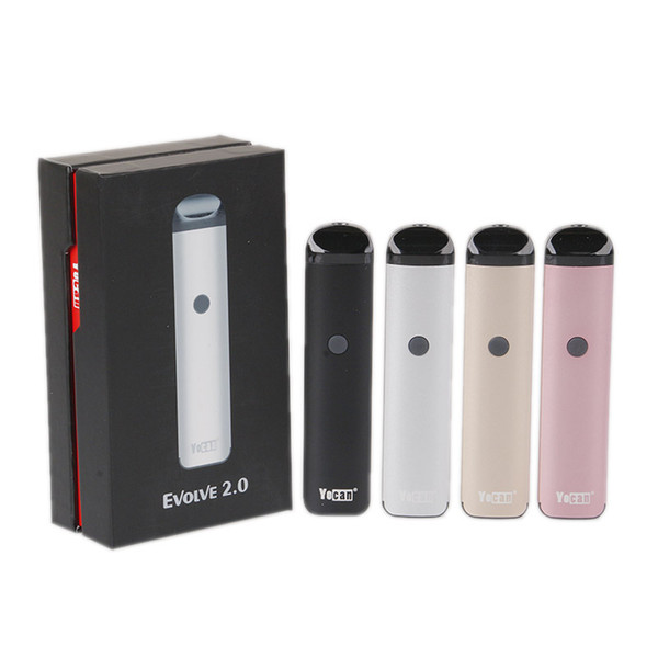 100% Original Yocan Evolve 2.0 Starter Kit 650mAh Preheat VV Battery Vaporizer Vape Pen For Thick Oil Wax Juice Pod Cartridge Genuine