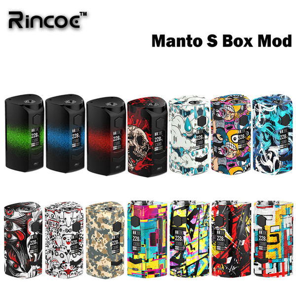 Rincoe Manto S Mesh 228W mod fit 6ml Metis Mix Tank powered by dual 18650 batteries quick charging system vs thor