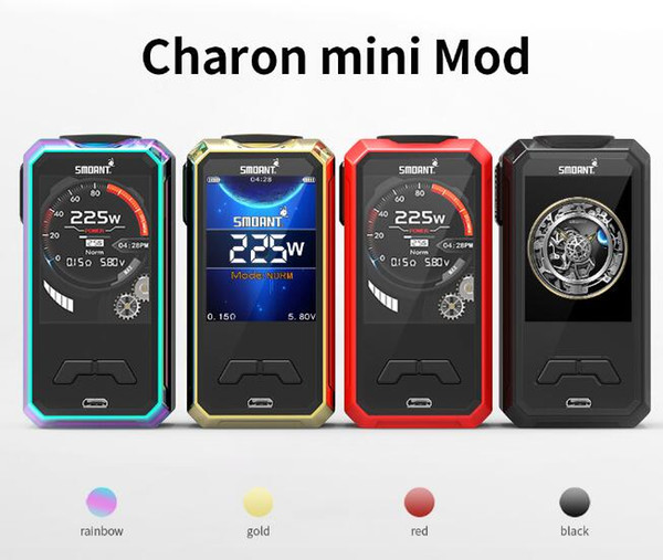 Original 225W Smoant Naboo TC Box MOD with 2.4 Inch Colorful Screen Powered By Dual 18650 Batteries Vs Cylon/ Charon Mini c086