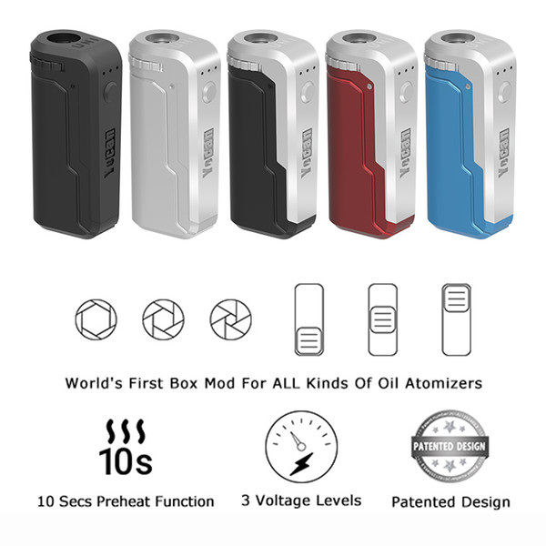 Authentic Yocan UNI Mod Universal Vape Mods for All 510 Vape Cartridges 650mAh VV Box Mod 100% Original E Cigarette Vaporizers