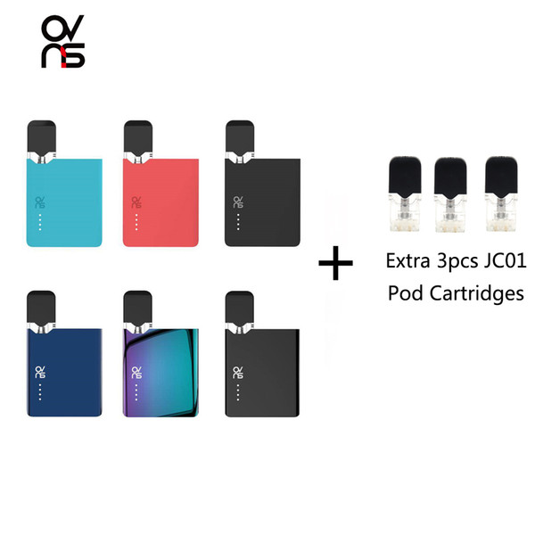 Original OVNS JC01 Pod E Cigarettes With 0.7ml Pod Cartridge 3 LED lights 400mah battery Mod Vaper Vaporizer Christmas Gift