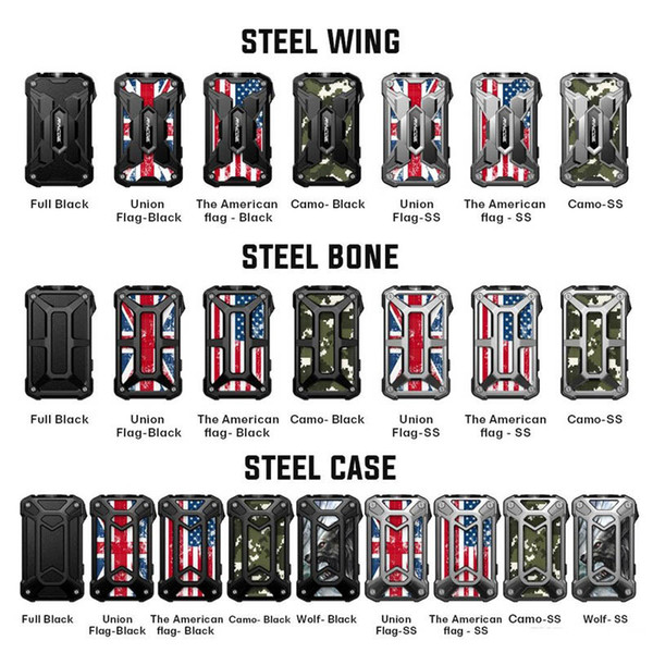 Rincoe Mechman 228W Box Mod Dual 18650 E Cigarette Vape Mod 23 Colors Steel Wing Bone Case Version 100% Original