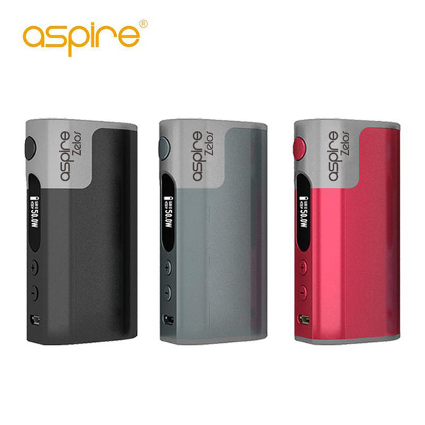 Newest Aspire Zelos 50W TC Box MOD Powered by A 2500mah Built-in Lipo Battery for nautilus 2 tank 100% Original