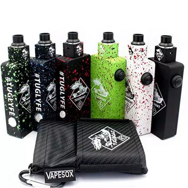 Tugboat Box Mod Kit with tuglyfe Unregulated MOD Cubed RDA Mechanical velocity RDA Tuglyfe Portable box mod Vaporizer Fits 2 18650 Battery