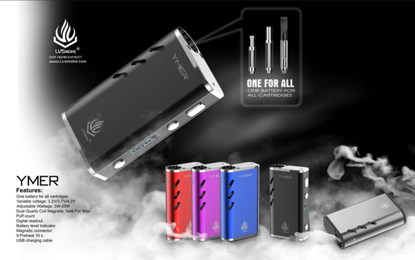 100% Authentic YMER Preheat Vaporizer Mod 510 Battery 650mAh For All Thick Oil Cartridge Magnetic Connector Atomizer ECigarettes Box Mod Kit