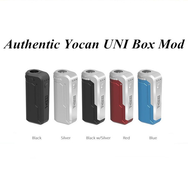 Authentic Yocan UNI Mod E Cigarette Box Mod For All Width of Cartridges Preheating Voltage Adjustable Vape Mod 5 Colors