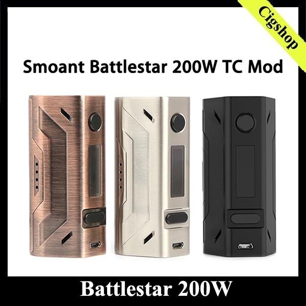 Smoant Battlestar 200W Box Mod New Colors 200Watt Vape Mod Dual 18650 Battery 510 Thread Connector Compact Design 0266132-1