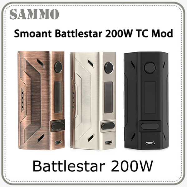 Smoant Battlestar 200W Box Mod New Colors 200Watt Vape Mod Dual 18650 Battery 510 Thread Connector Compact Design 0266132-1