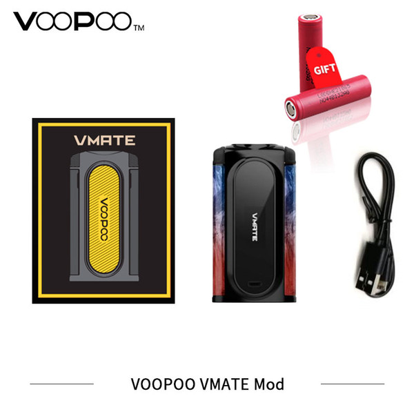 Authentic Voopoo Vmate 200W TC Box Mod Dual 18650 Battery E Cigarette Vape Mods For Original Uforce T1 Atomizer Tank free shipping