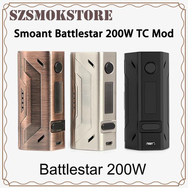 Smoant Battlestar 200W Box Mod New Colors 200Watt Vape Mod Dual 18650 Battery 510 Thread Connector Compact Design 0266132-1