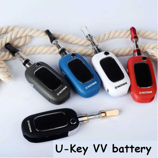 Original Dazzvape U-Key Box Mod Battery 350mAh Preheat Variable Voltage VV vape battery Fit All 510 thread vape cartridges Car key design