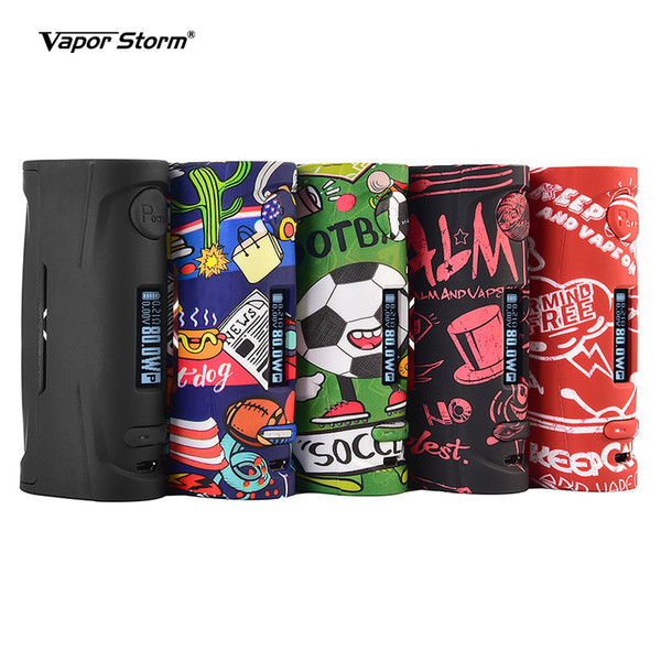 Authentic Vapor Storm Baby 80W mod E Cigarettes Graffiti Vape Mod TC LED Screen Box Mod Fit 18650 Battery 510 Atomizers