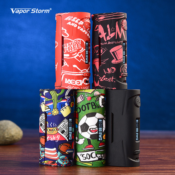 Original Vapor Storm Baby 80W mod Ecig Fashion Graffiti TC BOX Mod Fit 18650 Battery Vape Mods