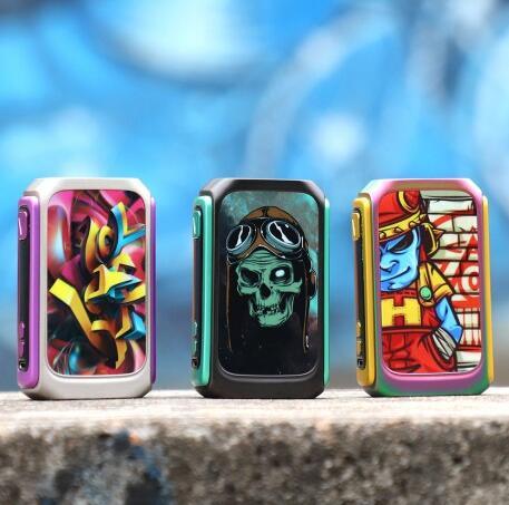 100% Original VZONE GRAFFITI 220W MOD with 0.96-inch OLED display Powered by DUAL 18650 Battery DHL free shipping