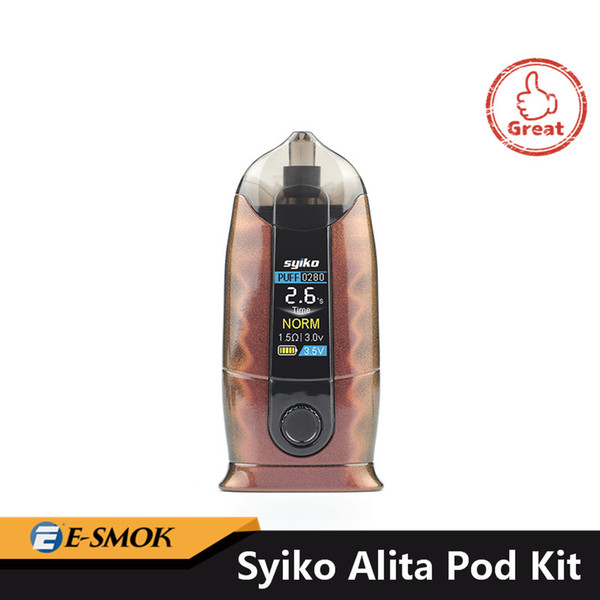 Syiko Alita Pod Starter Kit bulit in 650mAh battery Portable Vape Pod System Kit with 2ml Empty Cartridges 100% Authentic