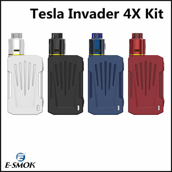 100% Original Tesla Invader 4X Box Mod Kit 280W Powered by Two 18650 Cells E Cigarettes Vape Mod